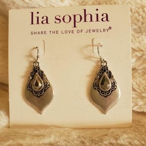 Lia Sophia earrings, costume jewelry, silver jewel